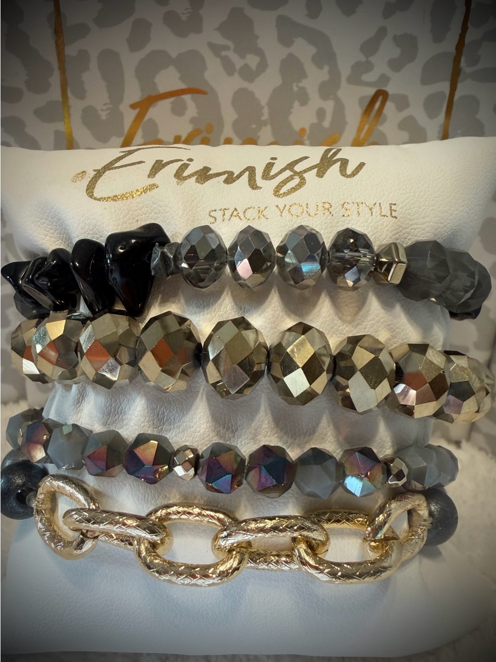 New ERIMISH Bracelets 4 Pc- Black - Custom Regular, Kids or Extended Size